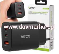 Ładowarka sieciowa 65W USB + 2xC va0461