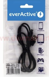 Kabel USB-MICRO USB ever pleciony 1m 2,4A