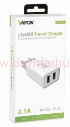 Ładowarka sieciowa 2xUSB 0052 Vayox 2,1A