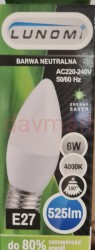 Żarówka Eko LED świeca E27/ 6W neutralna