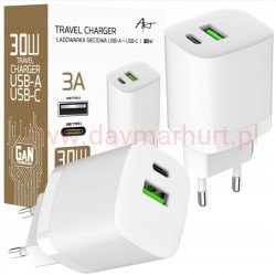 Ładowarka sieciowa ART 30W gniazdo usb i C