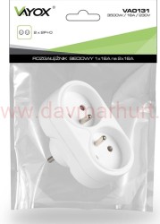 Rozgałęźnik sieciowy 2x 2P+0 va0131 3500W