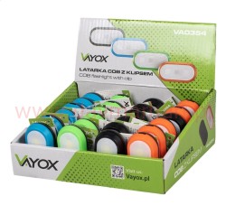 Latarka COB klips VA0354 2xAAA w zestawie 